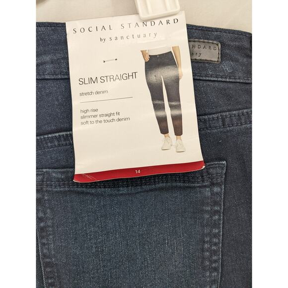 Social Standard by Sanctuary‎ Jeans 14 Nighthawk Slim Straight High Rise Cropped - Picture 3 of 14